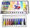DOMS Water Colour Tubes (Pack of 12 Assorted Vibrant Shades) – Superior Transparency Fluid Artist Pigments for Advanced School Art, Layering, & Rich Landscape Washes