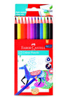 Faber-Castell Premium Colour Pencils (Pack of 12 Assorted Shades) – Super Smooth, Colour-Rich Drawing Pencils with Ergonomic Triangular Grip and Break-Resistant SV Bonded Leads