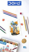 DOMS Colour Pencils (Pack of 50 Assorted Brilliant Shades) – Premium Soft-Core Sketching Pencils for Blending, Shading, and Fine Illustrative Artwork, Includes 2 Free Sharpeners