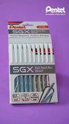Pentel SGX Ball Point Pen (Model BX447, Pack of 10) – 0.7mm Fine Tip Ballpoint Pens with Soft Rubber Grip & Pastel Barrel Finish