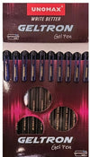 Unomax Geltron Gel Pen (Blue Ink, Pack of 10) – Smooth Writing Waterproof Ink Gel Pens with Sleek Matte Finish