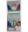 Flair Glass Gel Pen (Green Ink, Pack of 10) – Smooth Flowing Waterproof Gel Pens with Transparent Barrel