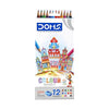 DOMS Colour Pencils (Pack of 12 Assorted Brilliant Shades) – Premium Smooth-Glide Coloring Pencils with Anti-Roll Ergonomic Hexagonal Casing, Includes 1 Free Pencil Sharpener