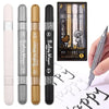 Butterflynwhisper Dual Tip Acrylic Marker Set – Black, Gray & Gold Paint Pens for Art & DIY Crafts