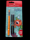 Faber-Castell Darlie Memo Fountain Pen Set – Ergonomic Student Fountain Pen with Jumbo Ink Cartridges (35% More Ink)
