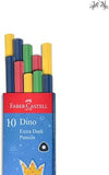 Faber-Castell 10 Dino Extra Dark Pencils (Pack of 10) - Includes Sharpener & Eraser
