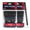 Unomax Geltron Gel Pen (Black Ink, Pack of 10) – Smooth Writing Waterproof Ink Gel Pens with Sleek Black Finish
