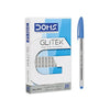 DOMS Glitek Ball Pen (Blue Ink, Pack of 20) – 0.6mm Precision Tip Super Glide Ballpoint Pen Box