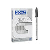 DOMS Glitek Ball Pen (Black Ink, Pack of 20) – 0.6mm Precision Tip Super Glide Ballpoint Pen Box