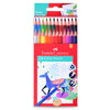 Faber-Castell Premium Colour Pencils (Pack of 24 Assorted Shades) – Ergonomic Triangular Grip Drawing Pencils with Break-Resistant Leads, Includes Metallic Gold & Silver