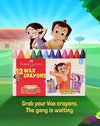 Faber-Castell Premium Wax Crayons (Pack of 12 Assorted Bright Shades) – Chhota Bheem Special Edition Kids Coloring Set with Smooth Glide Matrix & Break-Resistant Design