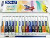DOMS Student Water Colour Tubes (Pack of 14 Assorted Shades, 5ml Each) – Premium Liquid Paint Set with Superior Transparency for School Art Projects, Includes 1 Free Painting Brush