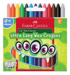 Faber-Castell Premium Ultra Long Wax Crayons (Pack of 13 Assorted Shades) – 12+1 Value Pack Extra Long Break-Resistant Coloring Sticks, Includes 1 Free Silver Glitter Crayon