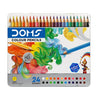 DOMS Super Soft Colour Pencils (Pack of 24 Assorted Brilliant Shades) – Premium 3.8mm Artist-Grade Core, Smooth-Sharpening Soft Wood Casing, Housed in a Protective Metal Tin Container