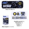 DOMS Batman Stationery Kit - Official DC Superhero Metal Pencil Box & Art Set