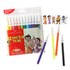 Faber-Castell Official Chhota Bheem Theme Sketch Pens (Pack of 12 Assorted Colours) – Non-Toxic Washable Markers for Kids with Free Collectible Character Tattoo Sheet Inside