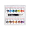 Camel Artist Acrylic Colours Set – 24 Assorted Shades (9 ml Tubes) | Includes 2 Free Artist Brushes | Versatile & Easy-to-Use Acrylic Paint Kit