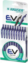 Hauser Germany EV Ball Pen (Blue Ink) – Retractable Ultra-Smooth Ballpoint Pen for School & Office