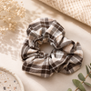 Checkered Cloth Hair Scrunchie – Soft Elastic Hair Band for Girls & Women Daily Styling