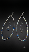 EdumartPlus Holographic Iridescent Crystal Beaded Butterfly Necklace & Matching Earring Combo Pack for Women & Girls (Set of 2 Complete Jewelry Sets – Sapphire Blue & Unicorn Rainbow Variants)