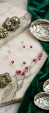 Evil Eye Dangle & Red Crystal Illusion Loop Earring Set | Protective Aesthetic Jewelry Combo (2-Pack)
