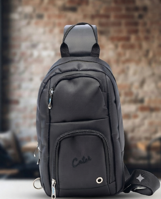 Cater WEST Premium Crossbody Sling Bag – Multi-Pocket Utility Shoulder Chest Pack with Integrated Earphone Port & Anti-Theft Design