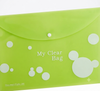 WORLDONE DC205CP Premium Clear Button Document Bag – Translucent Polypropylene Envelope Folder with Elegant Bubble Graphic Prints & Secure Snap Closure (Single Piece)