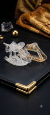 Celestial Gold & Jade Resin Hair Claw Clip Set | Aesthetic Nonslip Hair Accessories Combo (2-Pack)