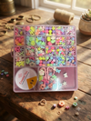 Crystal Tec 0.8 Deluxe Multi-Shape Charm & DIY Jewelry Making Kit – 26-Grid Master Organizer Case with 0.8mm Heavy-Duty Stretch Elastic Cord, Precision Craft Scissors, and Curated Pastel Shape Beads (Single Piece)