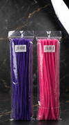 EdumartPlus Premium Ultra-Dense Velvet Craft Pipe Cleaners Combo Pack for Kids & Adults (2 Packs – Deep Royal Purple & Radiant Rose Pink Chenille Stems)