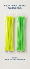 EdumartPlus High-Visibility Neon Chenille Stem Pipe Cleaners Combo Pack for Arts, DIY Crafts & School Projects (2 Packs – Fluorescent Neon Yellow & Vibrant Lime Green)