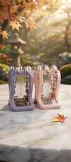 Premium Wide-Jaw Open-Frame Hair Claw Clip Combo Set – Featuring 1 Pastel Lavender Geometric Clamp & 1 Soft Powder Pink Grip (2-Piece Styling Pack)