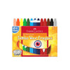 Faber-Castell Premium Jumbo Wax Crayons (Pack of 13 Assorted Bright Shades) – 12+1 Value Pack Extra Thick Break-Resistant Coloring Sticks, Includes 1 Free Glitter Crayon