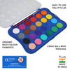 DOMS 24 Shades Water Colour Cakes 23mm – Watercolor Set with Easy Palette Lid for Kids & Students