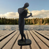Black Modern Art Violinist Sculpture – Elegant Musician Showpiece for Home & Office Decor