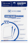 WORLDONE Premium Royal Blue A4 Twin-Pocket Presentation File Folder – Flexible Polypropylene Document Portfolio with Dual Internal Pockets and Integrated Business Card Die-Cut Slots (Single Piece)