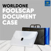 WORLDONE Heavy-Duty Foolscap Size Document Case Briefcase Bag – 0.7mm Thick Polypropylene Protective Sheet, Ergonomic Carrying Handle, Secure Snap Lock, and Dual Pen-Holding Slots (Single Piece)