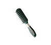 Aamber Professional Round Roller Hair Brush with Anti-Static Ball-Tipped Bristles – Scalp-Massaging Detangling Comb with Ergonomic Silver-Accented Grip for Volumizing and Blow-Drying (Single Piece)