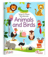 Lil' Stars Animals and Birds – Reusable Premium Wipe & Clean Early Learning Workbook Featuring Tracing Guides, Wildlife Recognition, Fine Motor Skill Drills, and Included Write-and-Erase Marker (Single Piece)