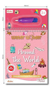 Pegasus BusyBee Water Wonder (Around the World) – Reusable Mess-Free Water Reveal Activity Book Featuring 4 Magic Boards, Refillable Water Pen, and Travel Themes for Toddlers Age 3+ (Single Piece)