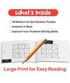 Pegasus BusyBee Sudoku Number Master – Premium Large Print Brain-Training Activity Book Featuring 48 Custom Grids with Easy to Hard Difficulty Levels and Complete Answer Keys (Single Piece)