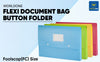 Worldone Flexi Document Bag Button Folder (Foolscap / FC Size) – High-Capacity Expanding File Envelope with Dual Snap Buttons & Integrated Index Card Slot