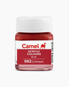 Camel Acrylic Colour – 062 Crimson (15 ml Single Jar) | High-Opacity Multi-Surface Acrylic Paint for Fabric, Canvas, Wood, and Clay Crafts