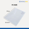 Worldone My Clear Bag (DC 205) – FC Size Button Folder | Premium 0.2mm Polypropylene Document Envelope for Office, School & Home Organization