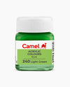 Camel Premium Acrylic Colour (Light Green - Shade 240, 15ml) – Vibrant Leaf Green, High-Opacity Multi-Surface Hobby Paint for Canvas, Wood, Terracotta, and Fabric Crafts