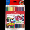Faber-Castell Premium Bi-Colour Pencils (Pack of 18 Pencils - 36 Assorted Shades) – Space-Saving Dual-Ended Hexagonal Colouring Pencils with Break-Resistant SV Bonded Leads