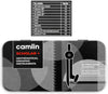 Camlin Scholar + Mathematical Drawing Instruments Geometry Box in Black Tin Case with Free Grip-Max 0.7mm Mechanical Pencil and Lead Box