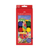 Faber-Castell Premium Watercolour Cakes (Pack of 12 Opaque Vibrant Colours) – Student Gouache Painting Palette for Kids, Includes 1 Free Paint Brush and Integrated Mixing Lid
