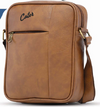 Cater DIRECTOR Premium Tan Faux Leather Messenger Bag – Executive Crossbody Side Bag & Travel Utility Shoulder Pack for Men/Wmen