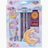DOMS Unicorn Stationery Kit with Metal Pencil Box, 12 Wax Crayons, Graphite Pencils, Tyre Eraser, Sharpener, and Scale